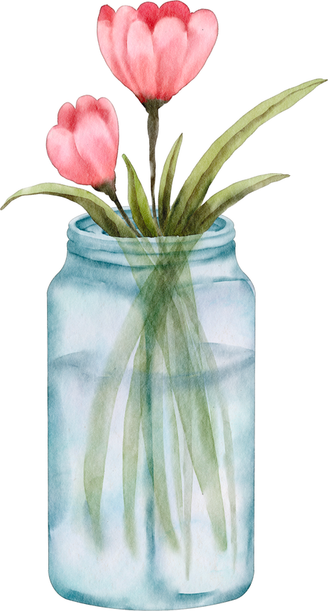 watercolor flower in vase