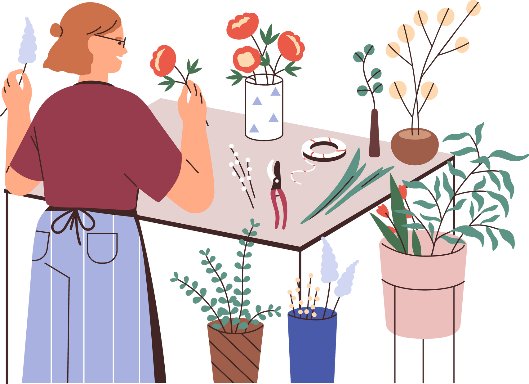 Florist with Plants